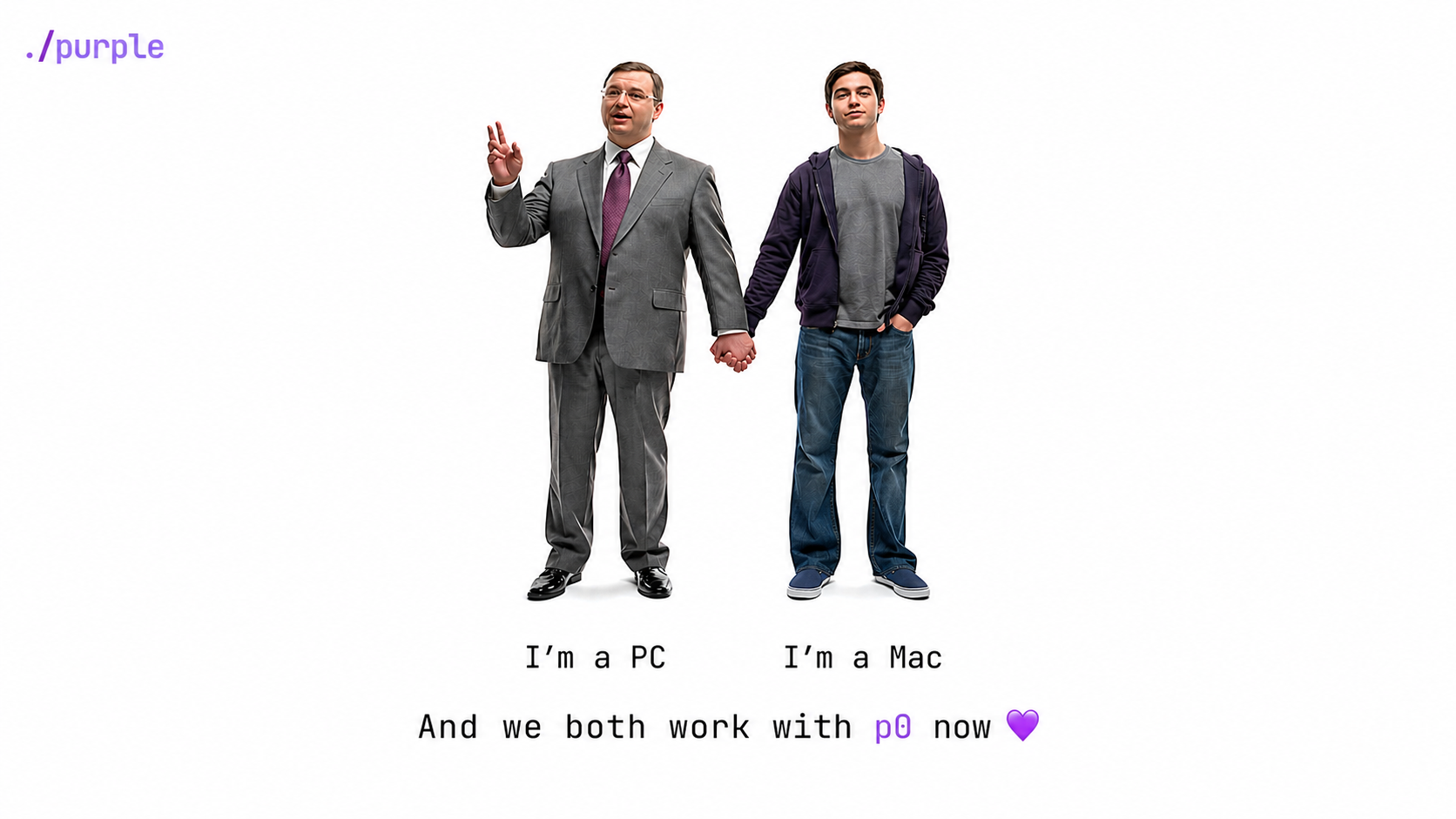 I am a PC — playful artwork for the p0 Windows release.