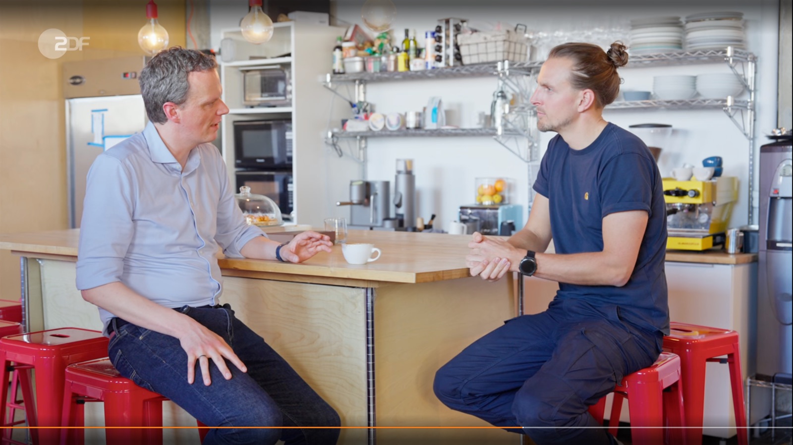 Florian Neuhann (ZDF) und Christian Byza im House of AI, San Francisco